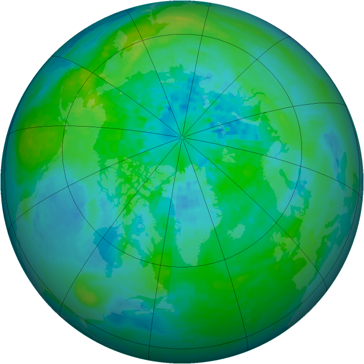 Arctic ozone map for 25 September 2001